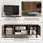 Mid-Century Modern 55" TV Stand For Tvs Up To 65 Inch, Wood Entertainment Center With Storage Cabinets, Adjustable Shelves And Cable Management, Walnut