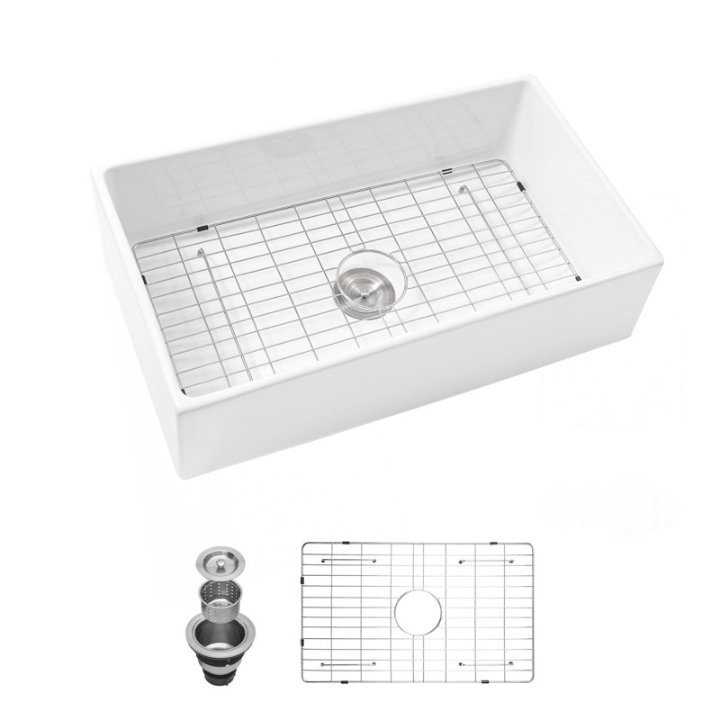Évier de cuisine 33 po - 33 po - Évier de cuisine blanc 33 po x 18 po x 10 po