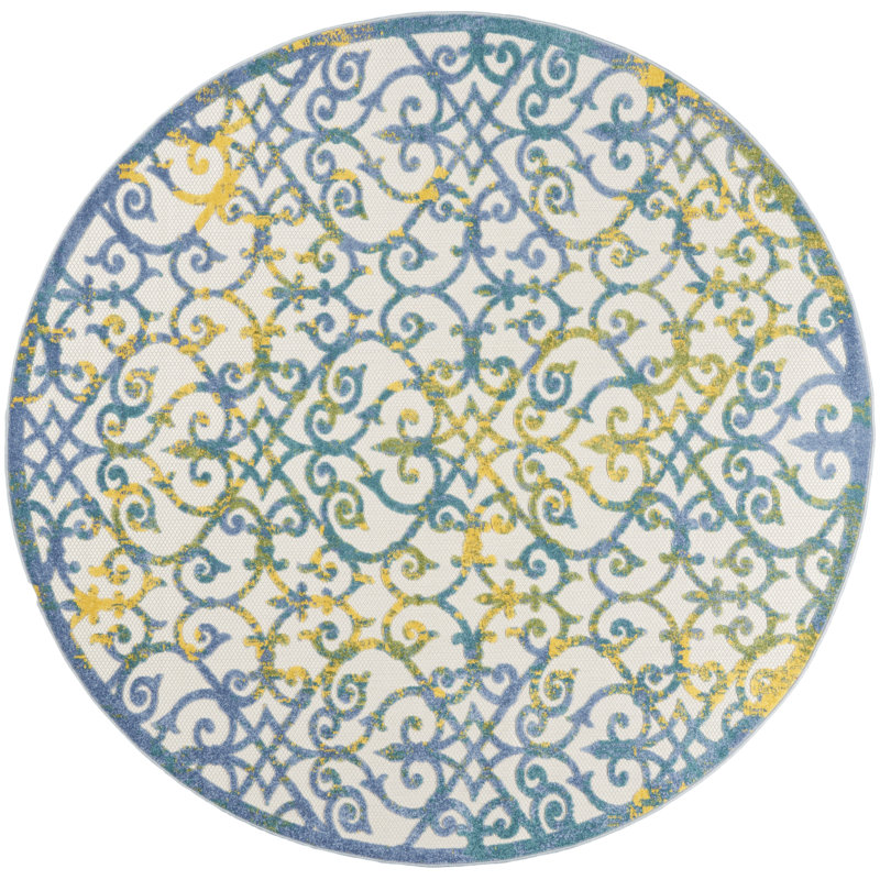 Aasto Ikat Indoor Rug, Round 7'10"