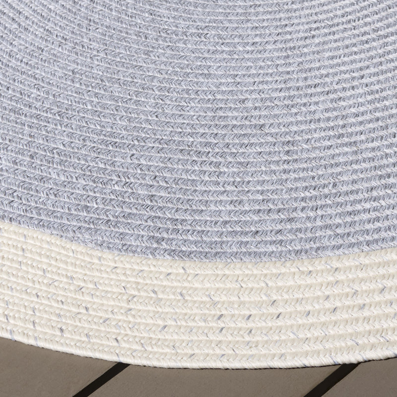 Braided 281 Hand Woven Performance Machine Washable No Pattern Rug, Round 5'