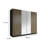 Stylish Wardrobe with Numerous Shelves, Black & Atlantic Pine Finish, 94.5 x 83.9 x 25.9 inches | 100% Chipboard Construction, 1.1-inch Thick MDF Drawer with Cover | Wall-Mountable, Perfect for Organized Living Spaces