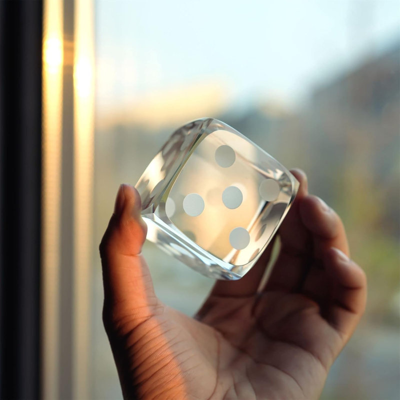 Bloc de dés multi-facettes en verre