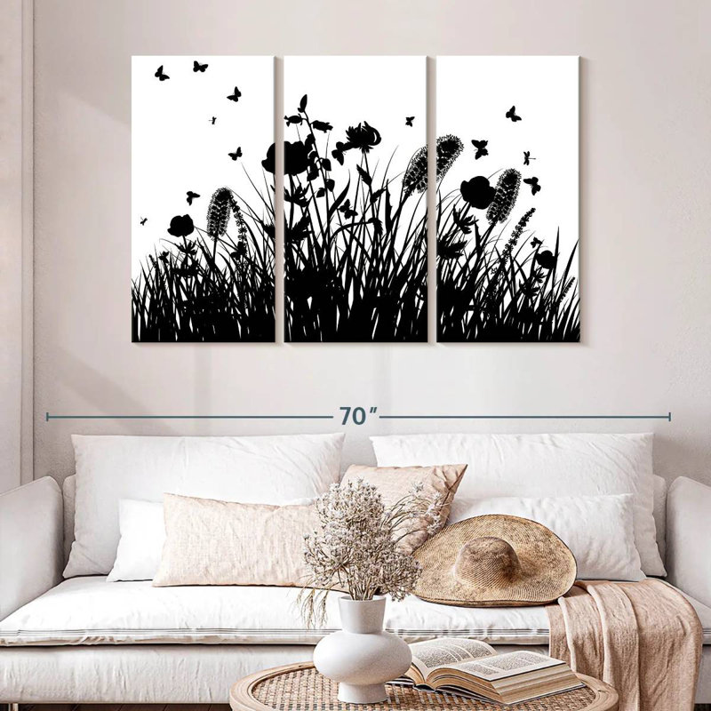 Herbe noire et blanche Harnek, H 32 po x l 50 po