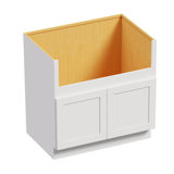 White Shaker 34.5'' H Plywood Farm House Sink Base Cabinet Ready-to-Assemble