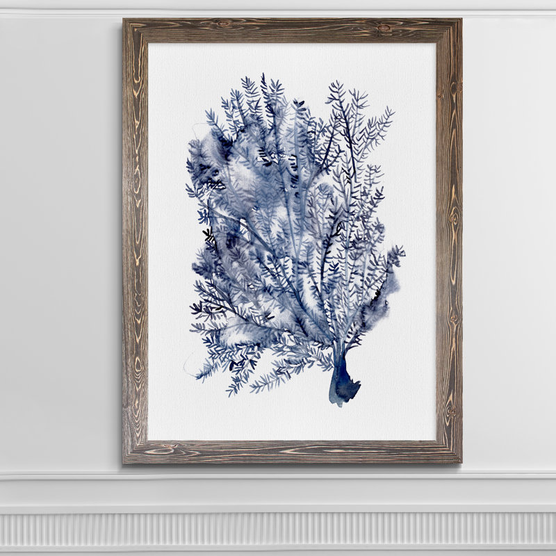 «Seaweed Under Water II», reproduction sur verre encadrée, H 28 po x l 38 po x 1,25 po, Encadré toile espresso