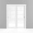 Sliding Closet Bypass Doors with hardware Quadro 4002 White Silk with Frosted Opaque Glass Sturdy Rails Moldings Trims Set Kitchen Lite Wooden Solid Bedroom Wardrobe Doors -56" x 80" (2* 28x80)-Frosted Glass-50038210
