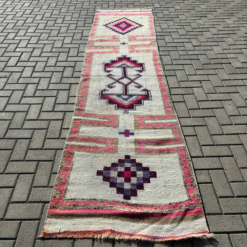 Tapis beige en laine 33,1 x 134,3 pouces