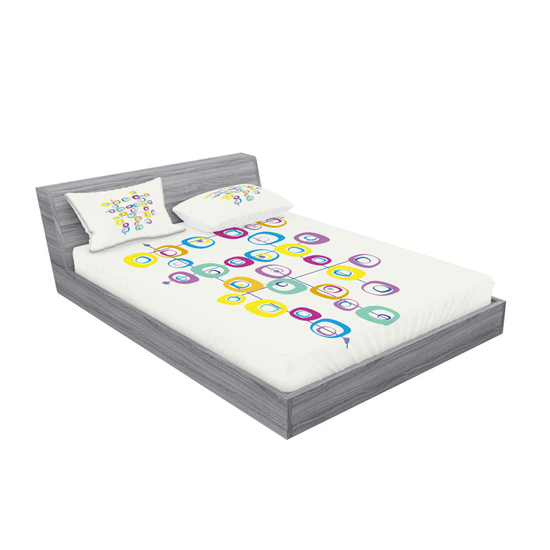Multicolore drap-housse et coussin décoratif Ambesonne, Ensemble de draps-housses pour lit double + 4 taie