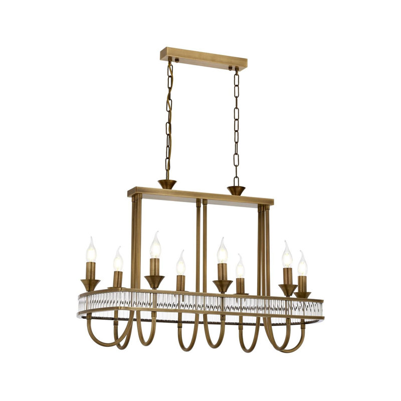 Stunning Vintage Copper Chandelier, 39.4 x 31.5 x 15.7 inches | Durable Metal Body, Elegant Crystal Cap | 8 x E14 Socket, Max 40W | Perfect for Modern & Traditional Décor, Glamorous Lighting Fixture for Home
