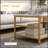Coffee Tables Set of 2, 2-Rier Rectangle and Round Coffee Table with Storage Shelves