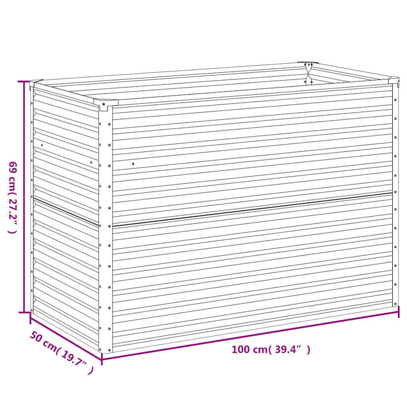 Lit de jardin surélevé pour légumes vidaXL, H 27,16 po x l 39,37 po x P 19,68 po