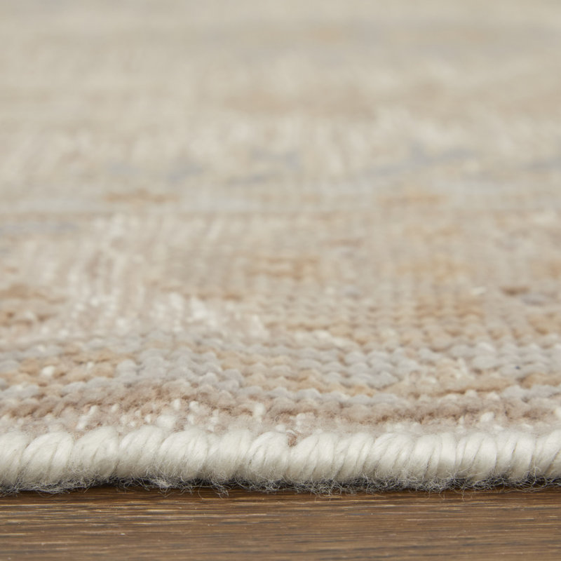 Wendover Transitional Oriental, Beige/Gray Area Rug, Rectangle 8' x 10'