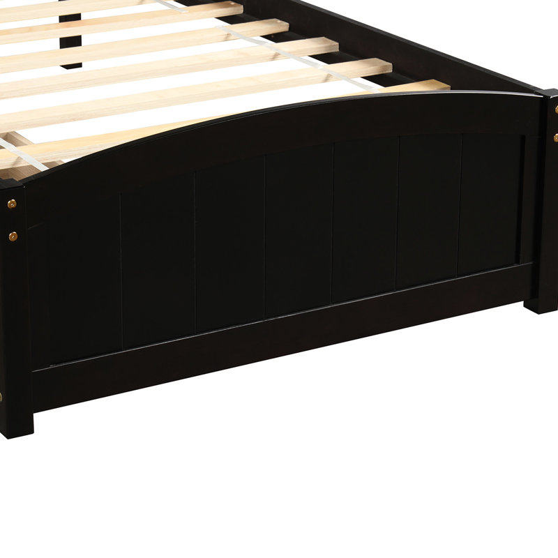 Lit plateforme simple avec deux tiroirs fonctionnels - Bois massif solide pour une chambre à coucher confortable - Tiroirs colorés et pratiques