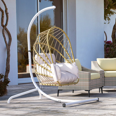 Breeonna 1 Person Egg Chair with Stand
