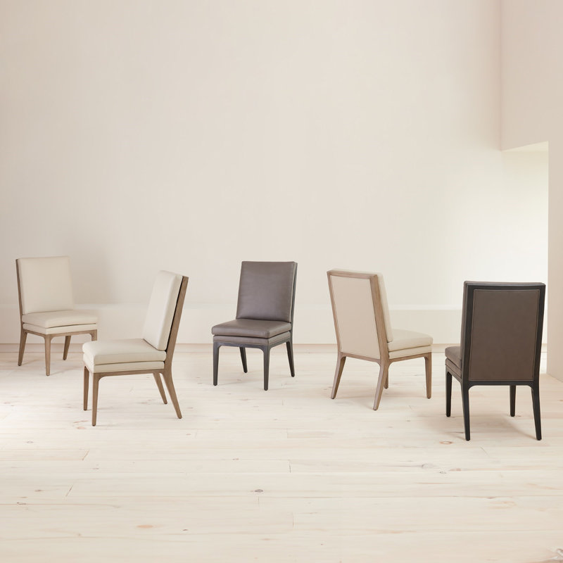 Leather Dining Chair, Beige/Taupe