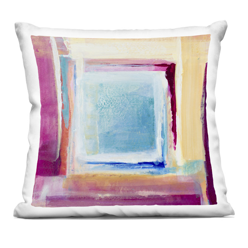 Coussin décoratif imprimé contemporain Brand New Day, par Lanie Loreth, 18 x 7 x 18, Simple, Abstrait mauve