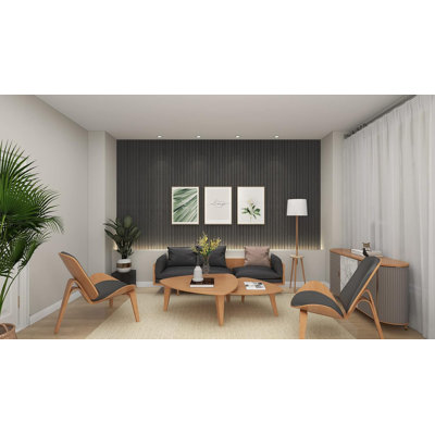 Panneaux muraux en bois acoustique | 94,5 po x 5 po chacune | Panneaux insonorisés