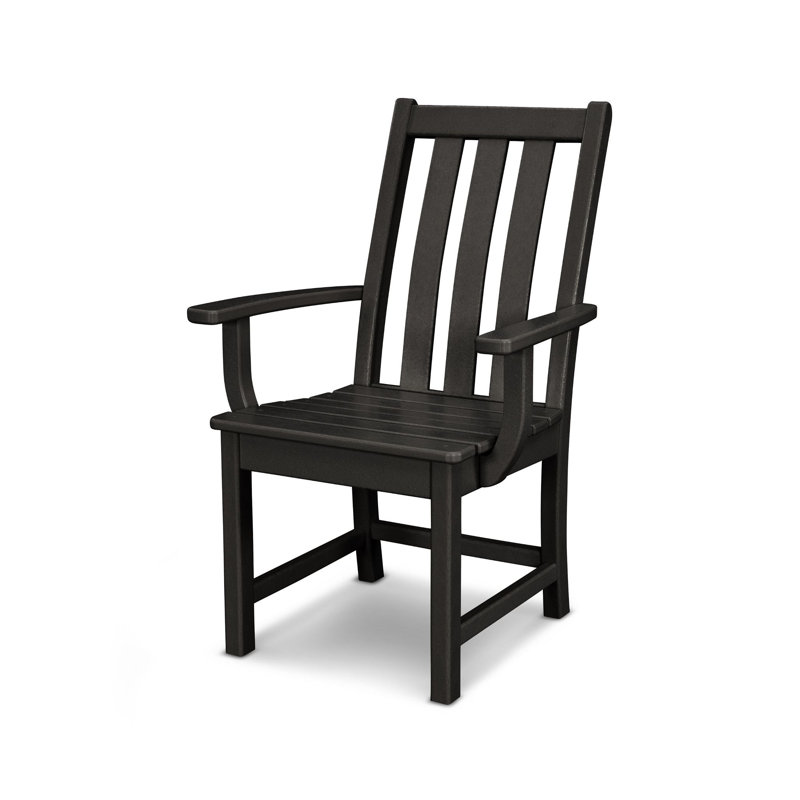 POLYWOOD Vineyard Dining Arm Chair, Black