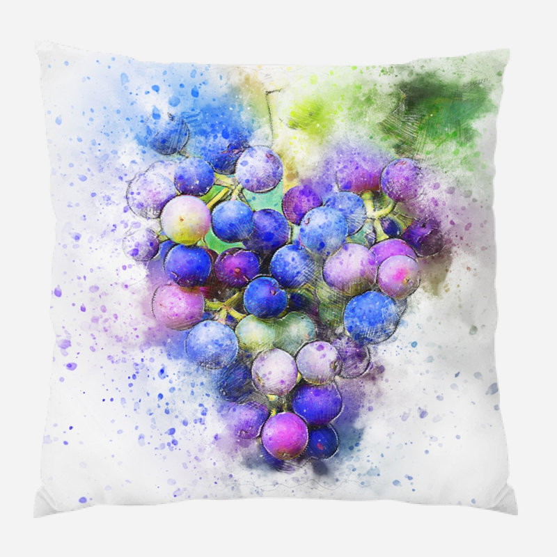 Mohn Grapes Throw Pillow, Microsuede, Indoor