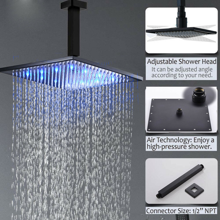 Senlesen Rain Fixed Shower Head 2.5 GPM GPM with Self-Cleaning