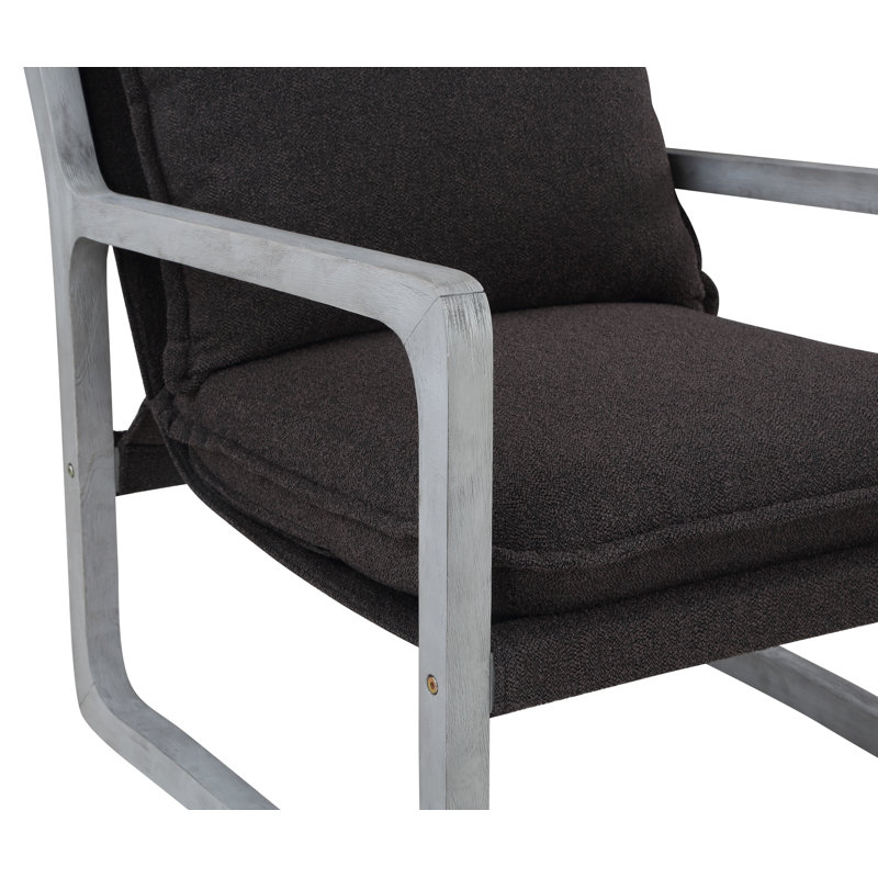 Chaises d'appoint Glenoe - Bois massif avec tissu Nubby, 100 % polyester noir