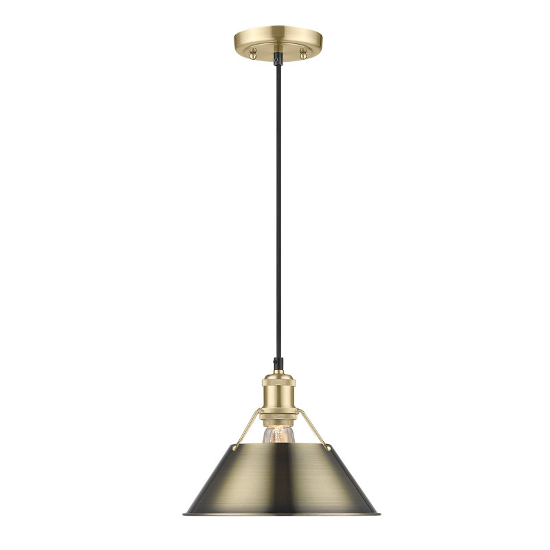 Weatherford 1 - Light Pendant, Brushed Champagne Bronze, 130" H x 10" W x 10" D, Aged Brass