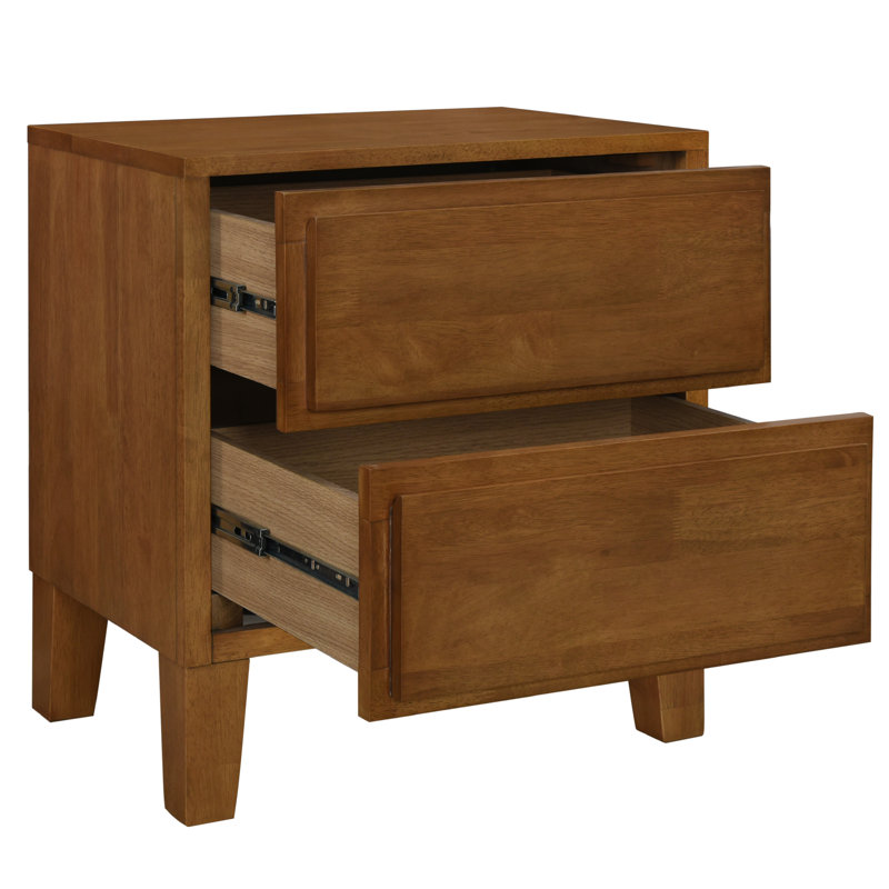 Knighten Solid Wood 3 Piece Casegoods Set, 3 Pcs: Dresser, 2 Nightstands, Walnut