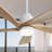 52 Inch Ceiling Fan With Dimmable LED Light 5 Solid Wood Blades Smart Remote Control Reversible DC Motor Ceiling Fan-102062841-102062840