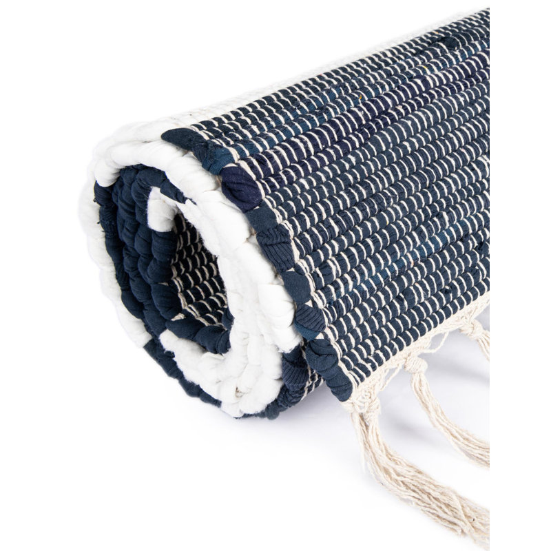 Priolo Cotton Striped Indoor Rug, Rectangle 7'1" x 10'