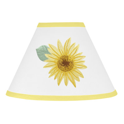 Abat-jour empire en tissu H 7 po x l 10 po Sunflower collection (Uno) en jaune/vert