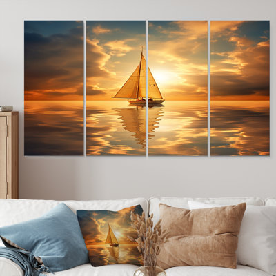 Amirali - Ensemble d'art mural bateau 4 pièces
