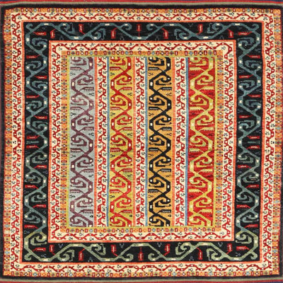 Tapis contemporain noir / bleu