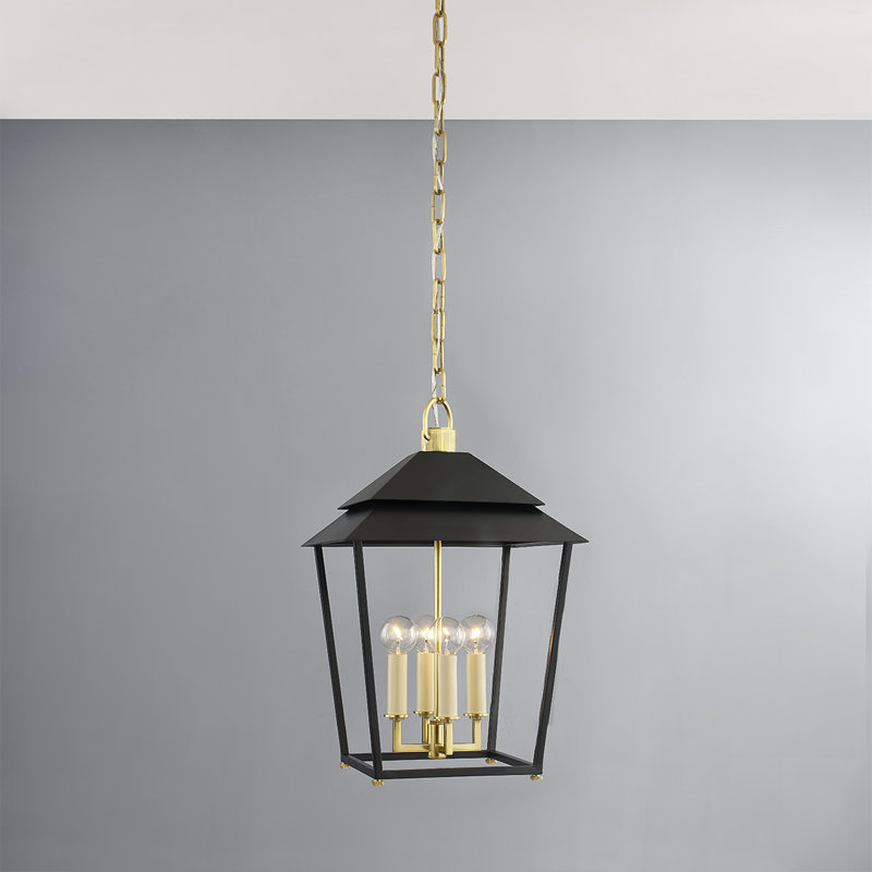NATICK 4 LIGHT LANTERN, Aged Brass, 23" H x 13" W x 13" D