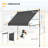 Manual Retractable Awning 79"x118" Foldable Side Bar 30°-180°,Outdoor Patio Awning Height Adjustable-115307226