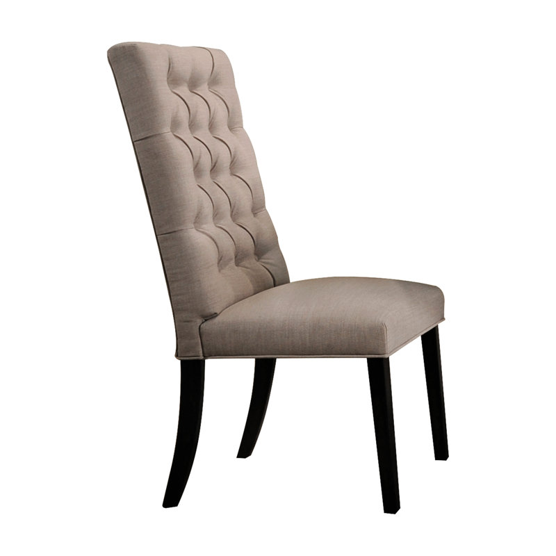 Ensemble de 2 chaises en lin brun clair et finition noire rétro