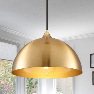 1- light 11.8" Modern Dome Single Pendant Light For Kitchen,For Restaurant Room Aisle