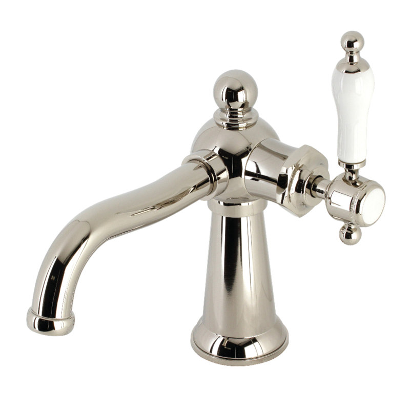 Robinet de salle de bain monotrou avec drain Whitaker, Nickel poli