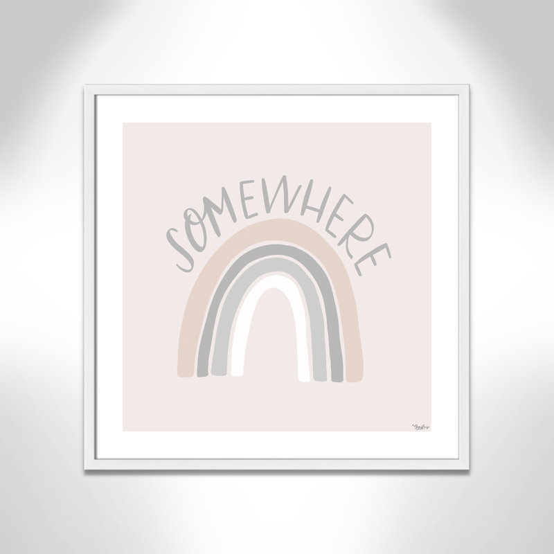 Décoration murale pour enfants quelque part, H 27,5 po x l 27,5 po x P 1,19 po, Encadré de boîte blanc