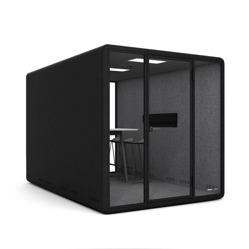 Series A High Table 71.5X30", 6 Upbeat Stools, Charcoal, Charcoal