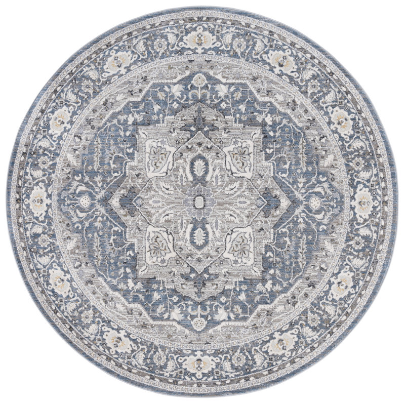 Tapis oriental en polyester Clover 1270, Rond 6 pi 7 po