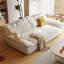 Canapé-lit causeuse 100% polyester beige-129742770