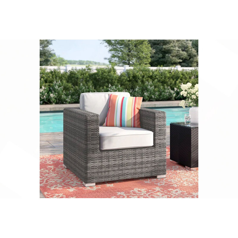 Fauteuil club en osier Minnesota, Gris, Gris