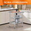 Table basse en acier inoxydable certifiée NSF 24 x 36 pouces, résistante à l'usure et facile à assembler pour la cuisine