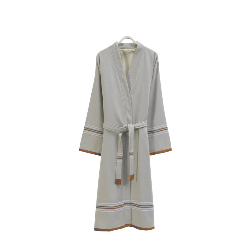 Peignoir mi-mollet 100% coton avec poches Boew, L / XL, Brun