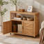 Ensemble de table de bar en bois avec rangement, buffet pour armoire d'extérieur et d'intérieur