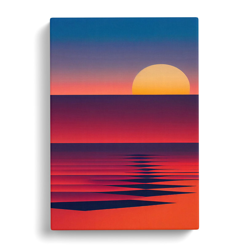 XV1022-4884X Unreal Sunset Abstract - Print, No Matte, 50cm H x 35cm W, Wrapped Canvas