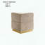 Tabouret de rangement Cube Design - Chenille - Base plaquée or - Contemporain-2061756634