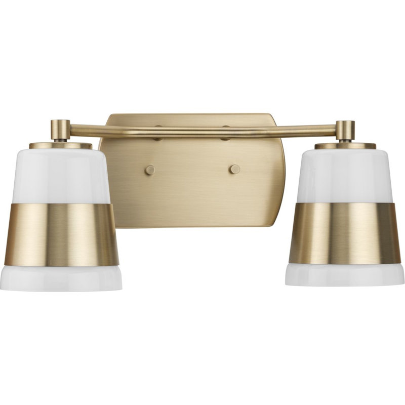 Haven 2 - Light Dimmable Vanity Light, Vintage Brass/White, Vintage Brass