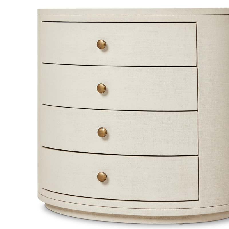 Amelia 4 - Drawer Nightstand, Ivory Painted Linen