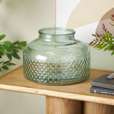 Cole And Grey Glass Wide Spotted Decorative Vase
